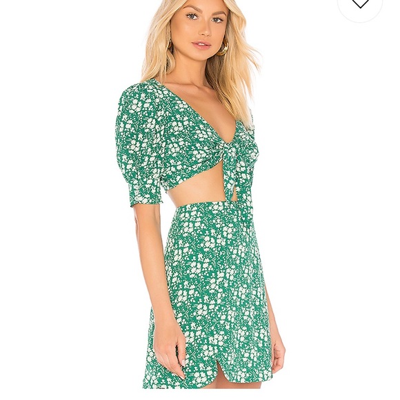 For Love & Lemons Crop Top in Kelly - Picture 2 of 4